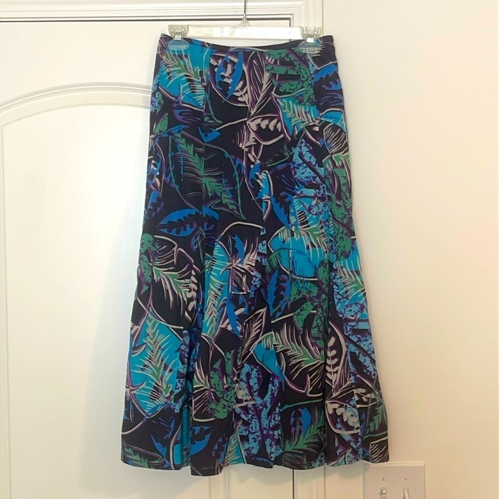 NWT Vintage Adini Lined Skirt Cotton Anquilla Print India Size XS NWT